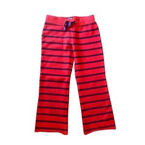 Mini Boden red and purple striped sweat pants